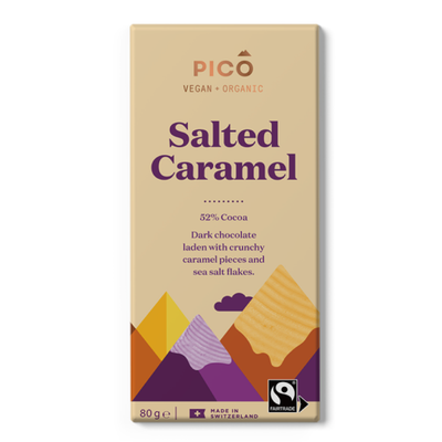 Organic Vegan Chocolate - Salted Caramel 80g - Slowood
