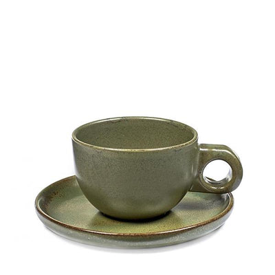 CAPPUCCINO CUP SURFACE D9.5H7 WITH UNDER PLATE D16 CAMOGREE - Slowood