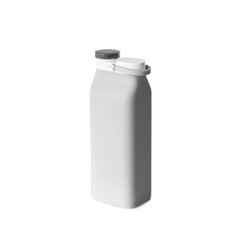 Foldable Silicone Water Bottle 600ml - Grey - Slowood