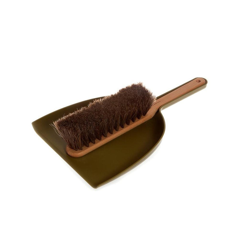 Dustpan & Brush Set (Beech, Horse hair) Green