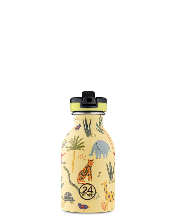 24 Bottles Urban Bottle 250 Jungle Friends - Colored Sport Lid - Slowood