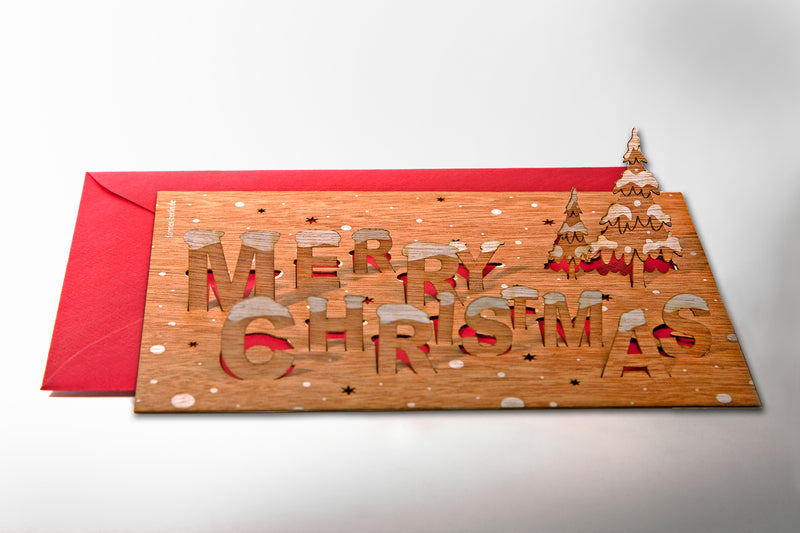 Birch Spear Wood Pop up card - Christmas - Slowood