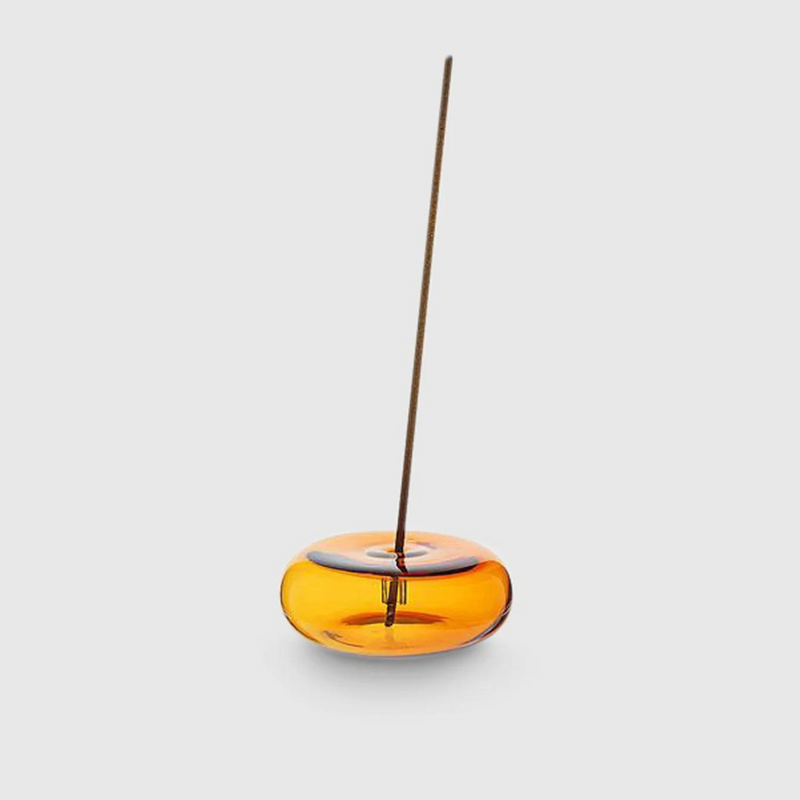 Glass Incense Holder - Amber - Slowood