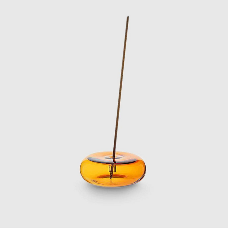 Glass Incense Holder - Amber