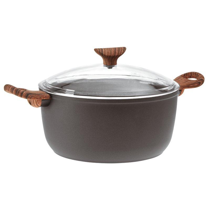 Non-stick sauce pot with lid | 24 cm | black - Slowood
