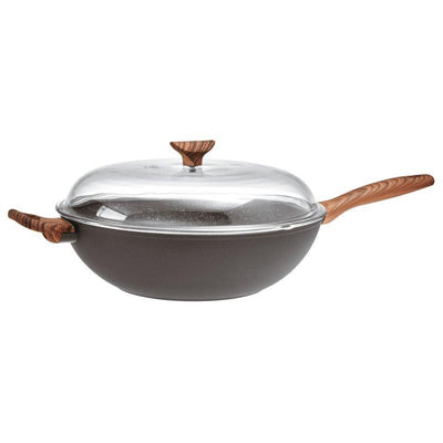 Non-stick wok with lid | 32 cm | black - Slowood