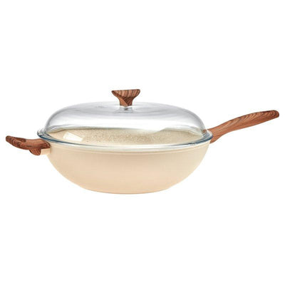 Non-stick wok with lid | 32 cm | pink - Slowood