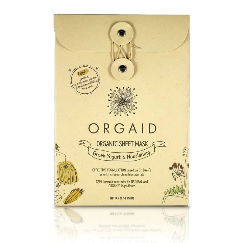 Organic Sheet Mask - Greek Yogurt & Nourishing (4-Pack)