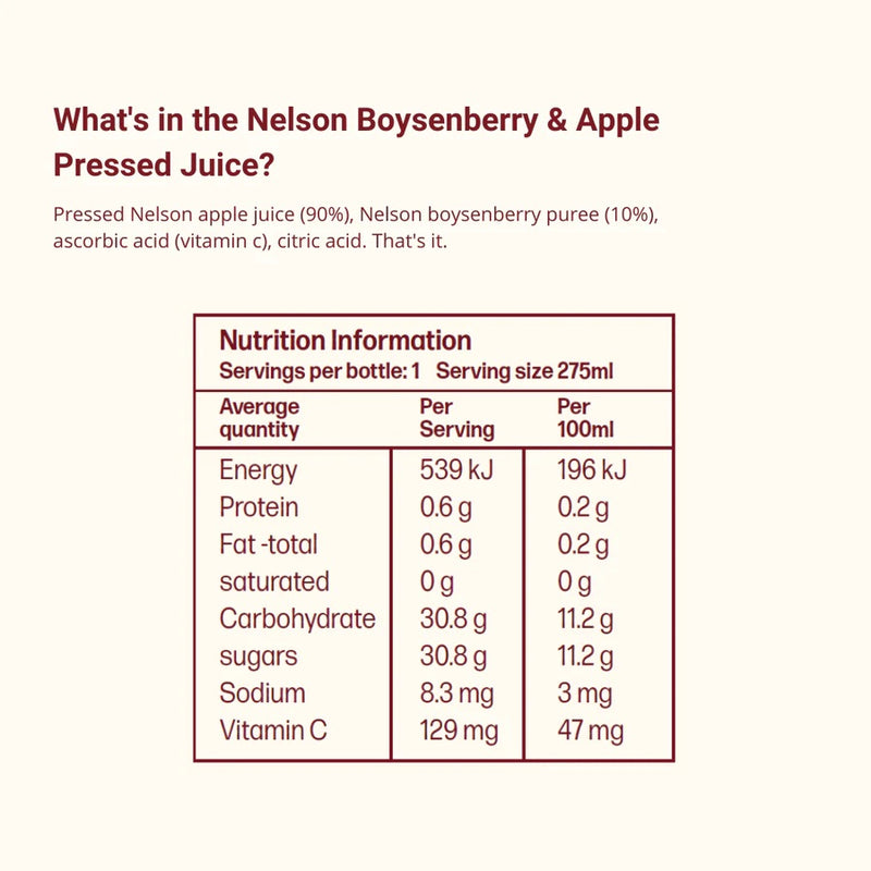 Nelson Boysenberry & Apple Pressed Juice - Slowood