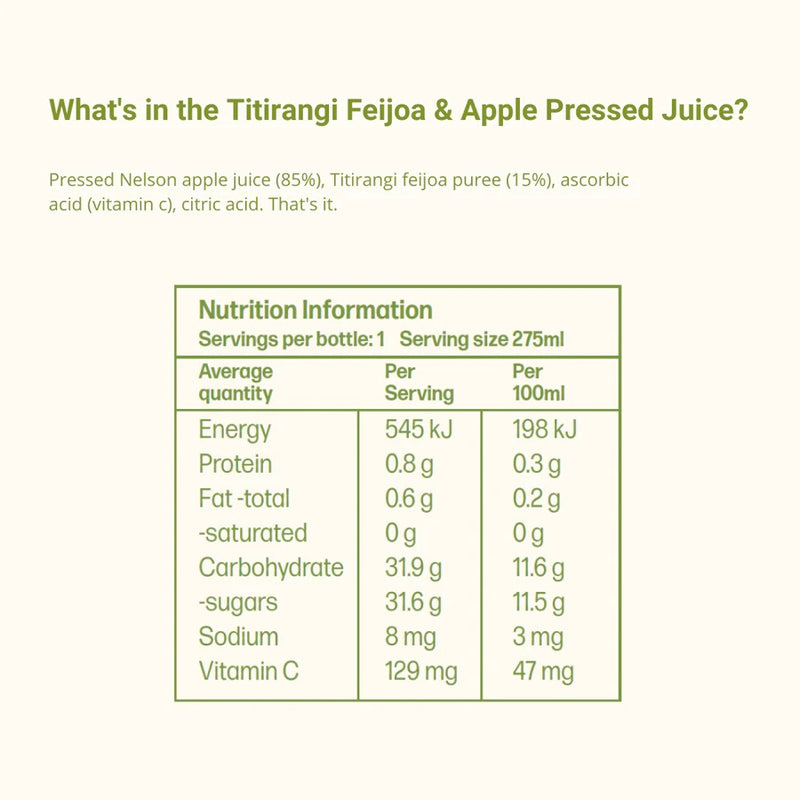 Titirangi Feijoa & Apple Pressed Juice - Slowood