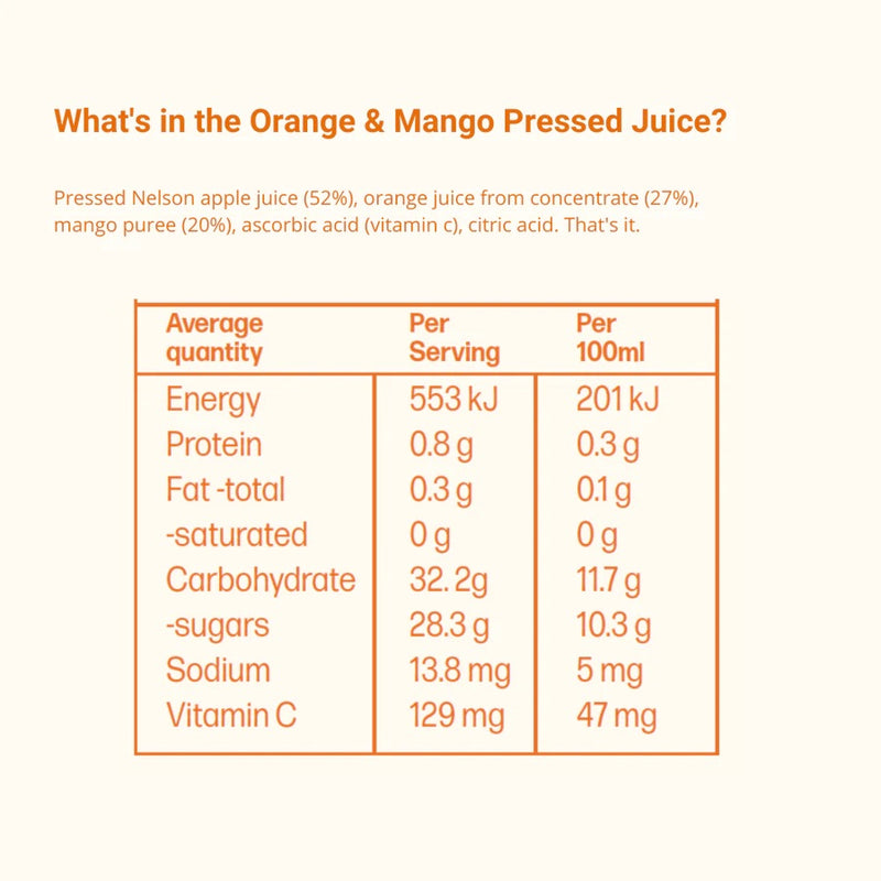 Orange and Mango Pressed Juice - Slowood