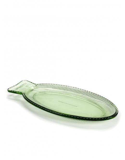 Fish dish flat 35x16 H2.2 transparent green