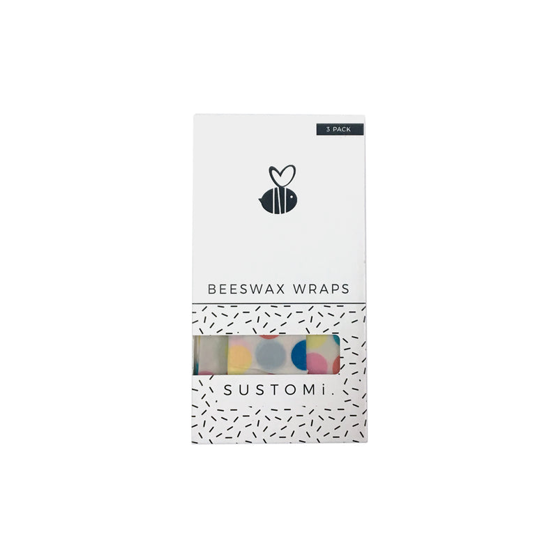 Beeswax Wraps Polka dot 3 Pack: 1S 1M 1L