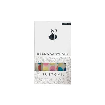 Beeswax Wraps Polka dot 4 Pack: 1S 1M 1L 1XL - Slowood