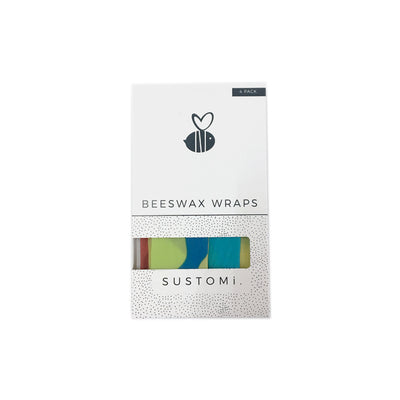 Beeswax Wraps Splash 4 Pack: 1S 1M 1L 1XL - Slowood