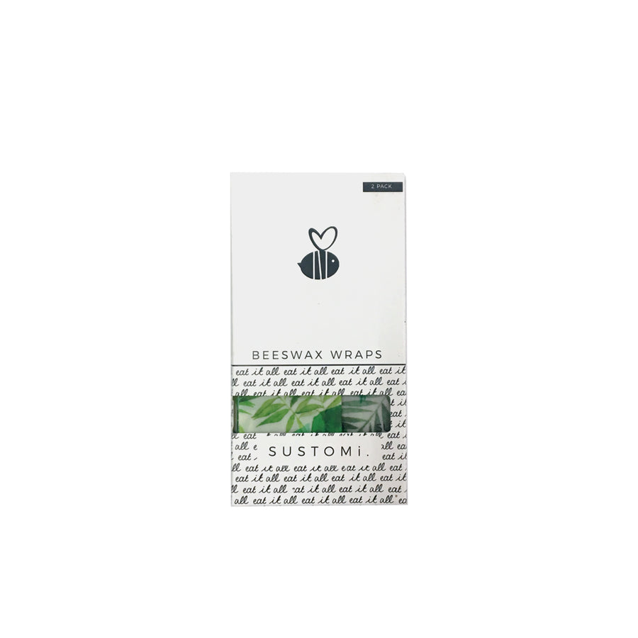 Beeswax Wraps Tropical Fronds 2 pack: 1S 1M - Slowood