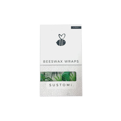 Beeswax Wraps Tropical Fronds 4 Pack: 1S 1M 1L 1XL - Slowood