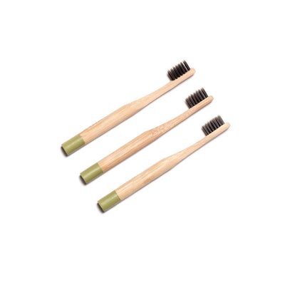 ECO BAMBOO Tooth Brushes - Child Green (3pcs) - Slowood