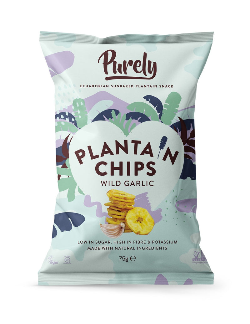 Plantain Chips Wild Garlic (75G) - Slowood