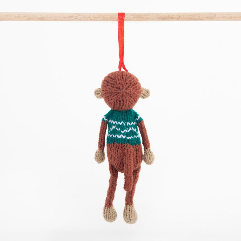 Fairtrade Christmas Decoration - Green Monkey - Slowood