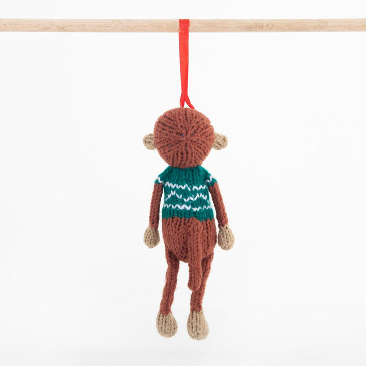 Fairtrade Christmas Decoration - Green Monkey - Slowood