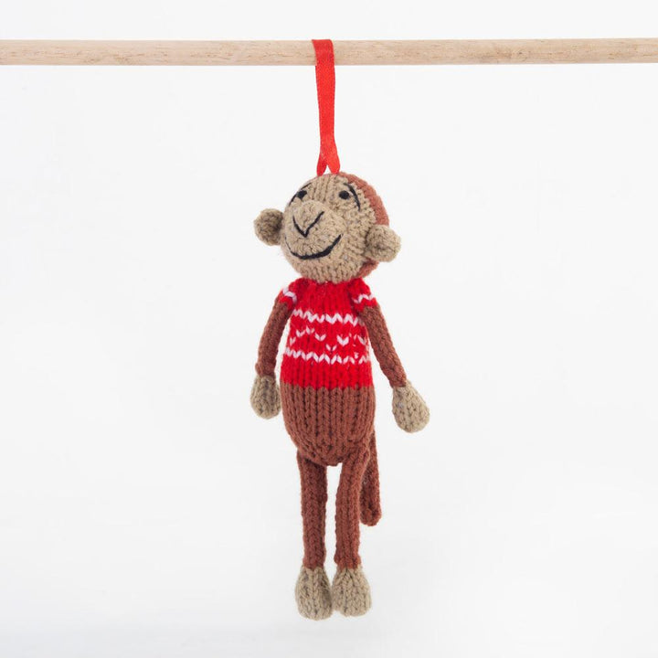 Fairtrade Christmas Decoration - Red Monkey - Slowood