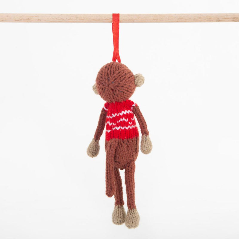 公平貿易聖誕裝飾—紅衣猴子