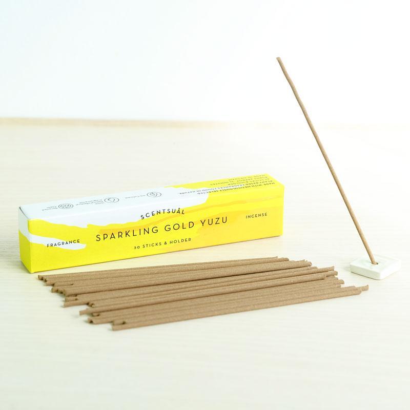 Sparkling Gold Yuzu (30 sticks & Holder) - Slowood