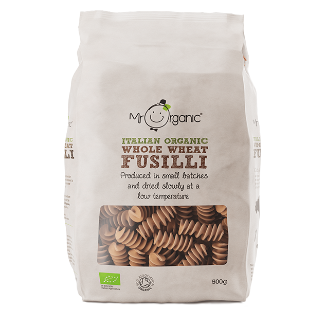 Organic Vegan Whole Wheat Fusilli 500g - Slowood