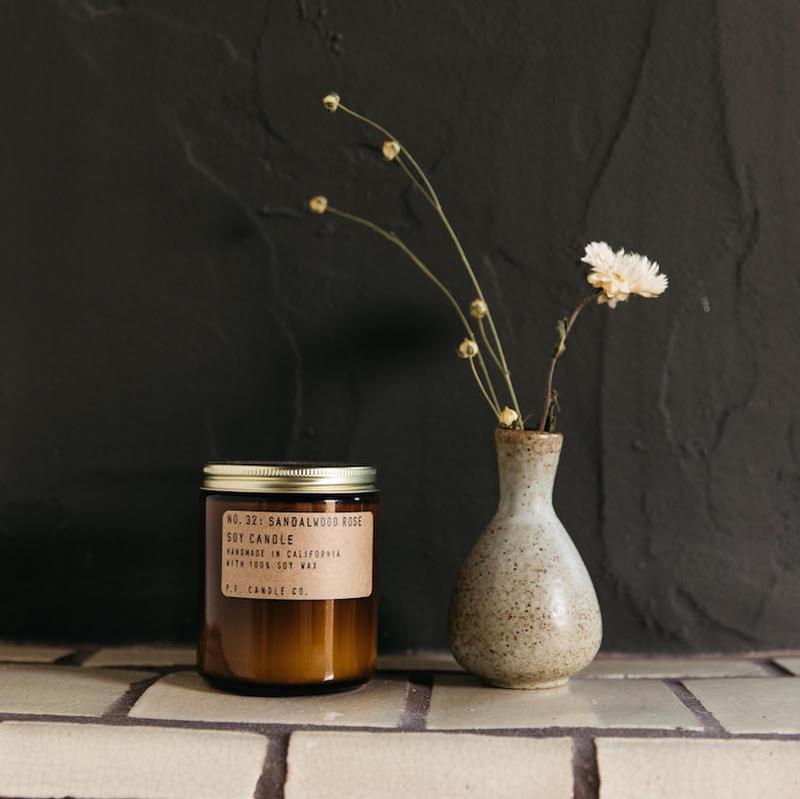 Sandalwood Rose Soy Candle - Slowood