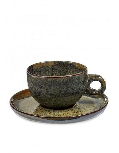 CAPPUCCINO CUP SURFACE D9.5H7 WITH UNDER PLATE D16 INDI GREY - Slowood