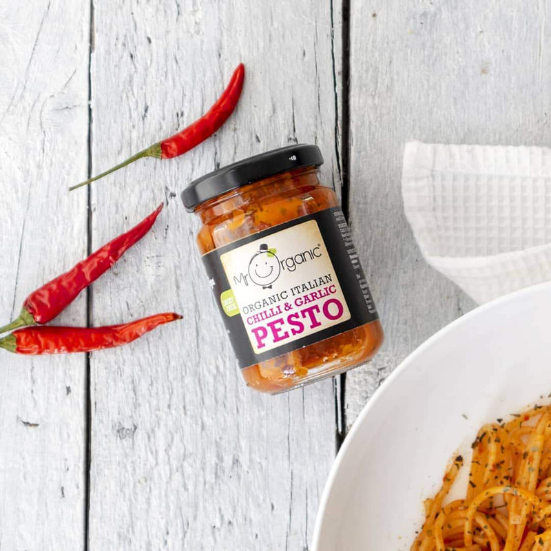 Organic Vegan Chilli Garlic Pesto 130g - Slowood