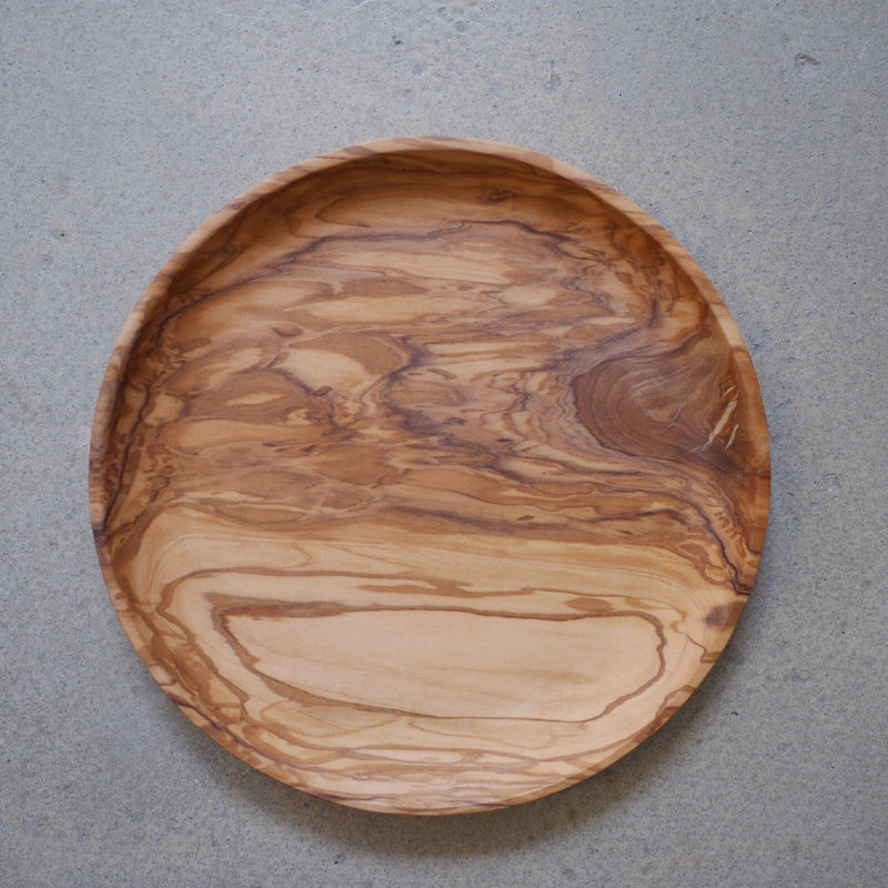 Olive Wood Plate For Serving 10"/25Cm