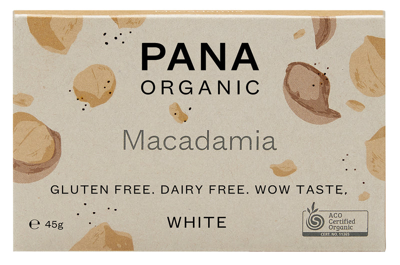 Organic Vegan Chocolate Bar - White Macadamia 45g - Slowood