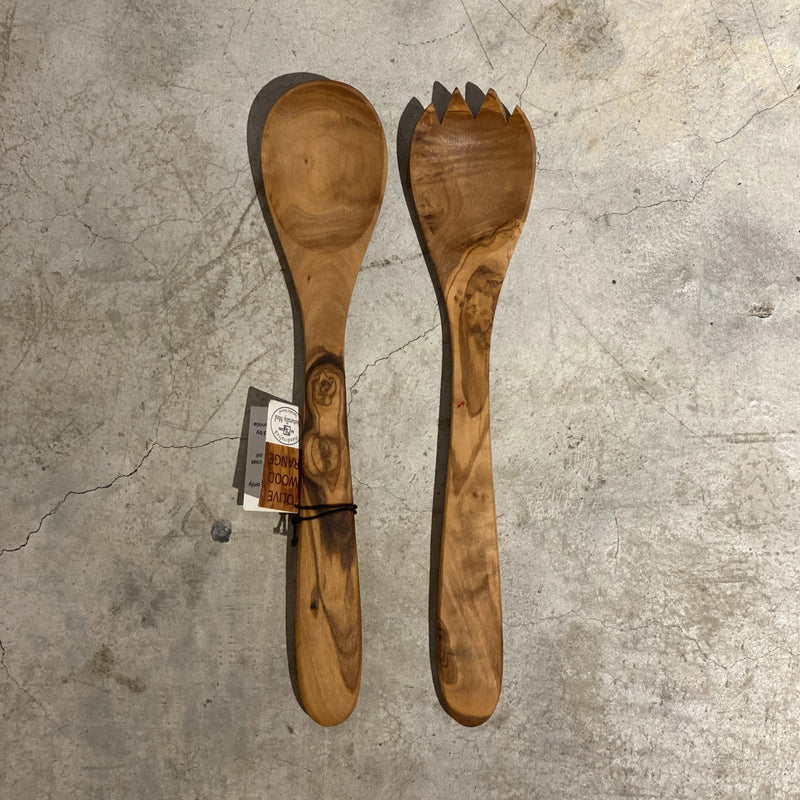 OLIVE WOOD SALAD SERVERS LARGE