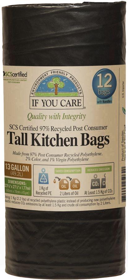 Recycled Polyethylene Plastic Trash Bags -  Large (30 Gal) - Slowood