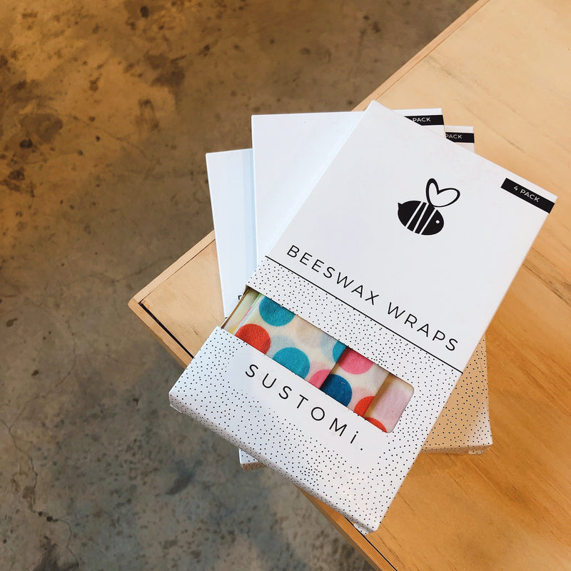 Beeswax Wraps 4 Pack: 1S 1M 1L 1XL