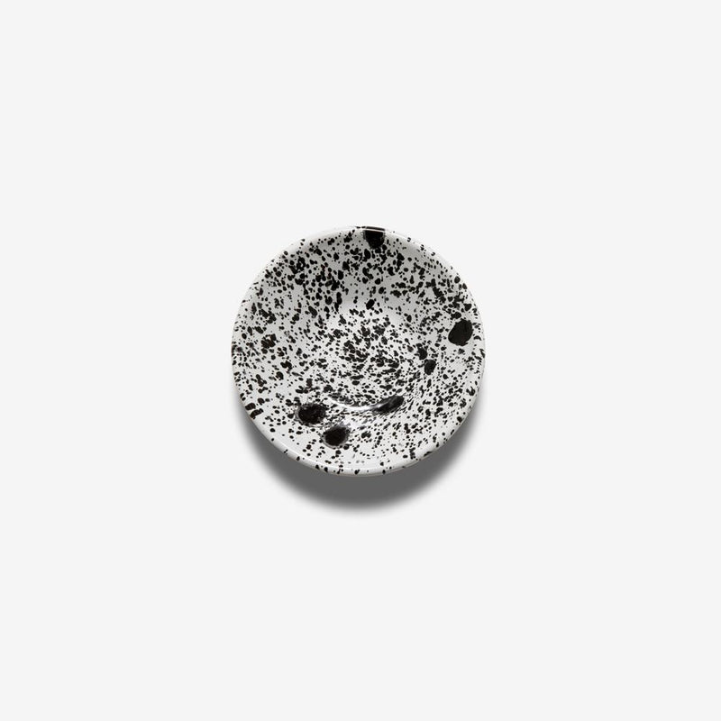 Mediterranean Bowl 17cm Black Splatter on White