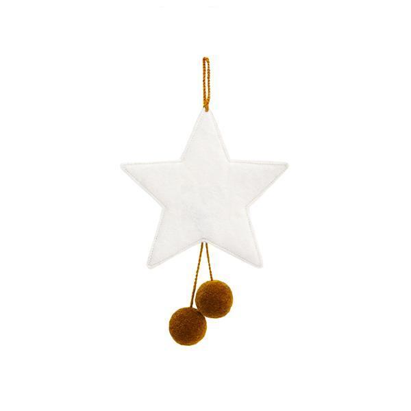 Pompoms star - natural - Slowood