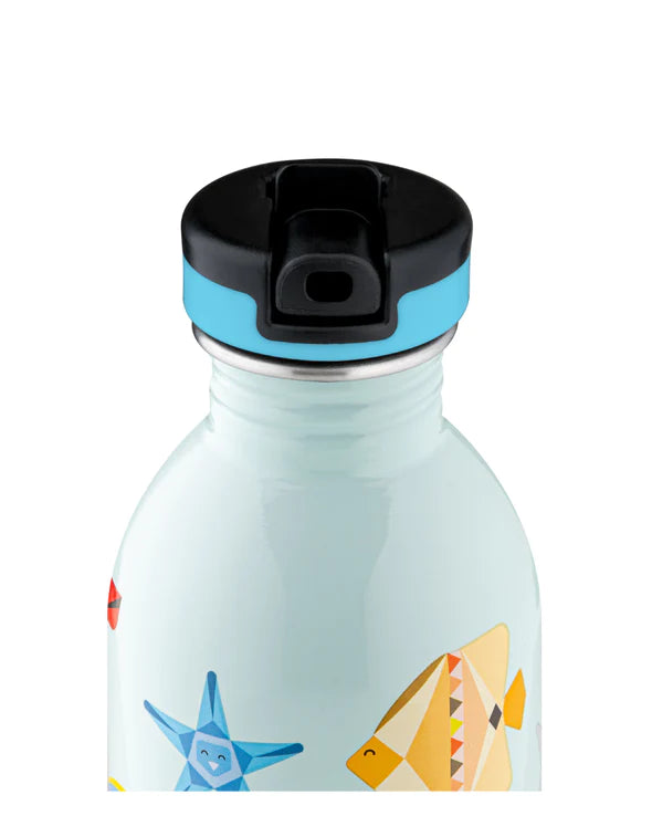 24 Bottles Urban Bottle 250 Sea Friends - Colored Sport Lid - Slowood
