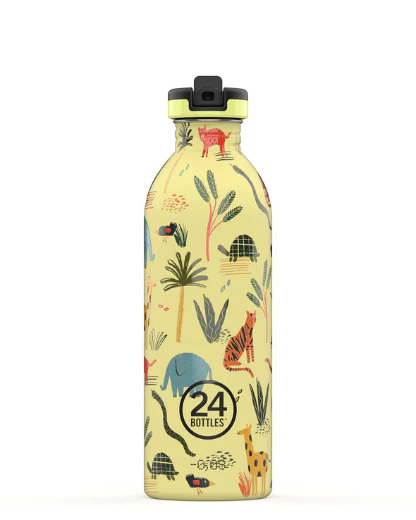 24 Bottles Urban Bottle 050 Stone Jungle Friends - Colored Sport Lid - Slowood